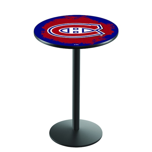 42" Blk Wrinkle Montreal Canadiens Pub Table
